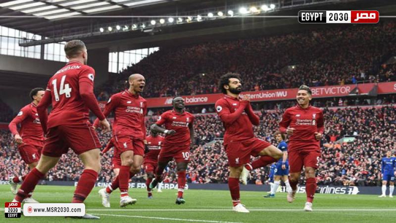 احتفال محمد صلاح بهدفه في مرمى تشيلسي