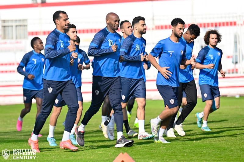 انتظام خماسي الزمالك في التدريبات الجماعية اليوم