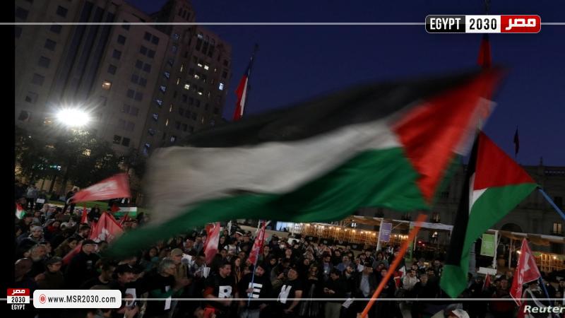 مظاهرات في تشيلي دعما للقضية الفلسطينية 