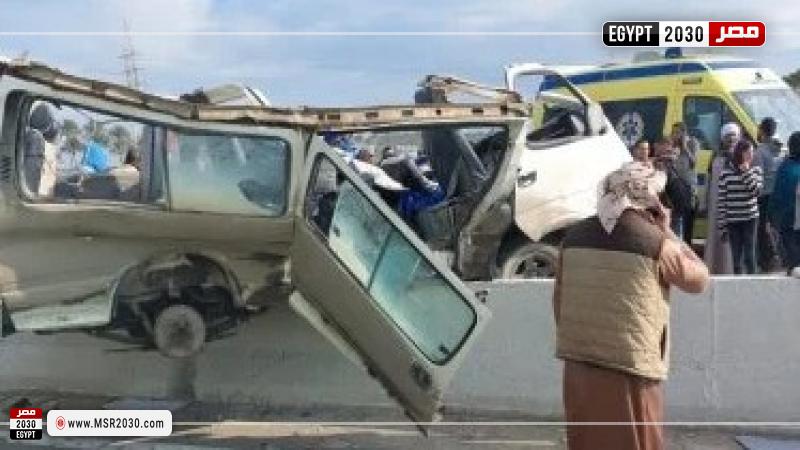 إصابة 6 أشخاص  فى حادث تصادم بمدينة بدر