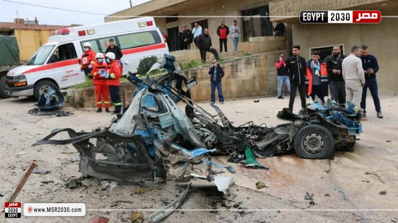 صورة لاستهداف الاحتلال في وقت سابق لقيادي بحزب الله