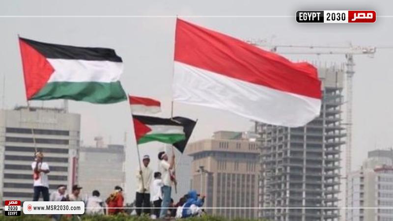 علم إندونسيا وفلسطين