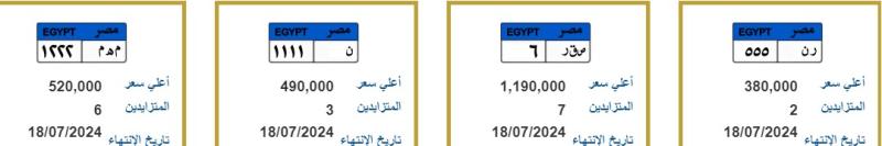 صقر بـ 1.2 مليون جنيه .. الداخلية تطرح لوحات معدنية مميزة