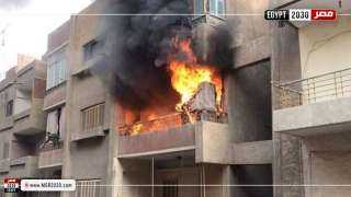 حريق هائل داخل شقة سكنية بحلوان