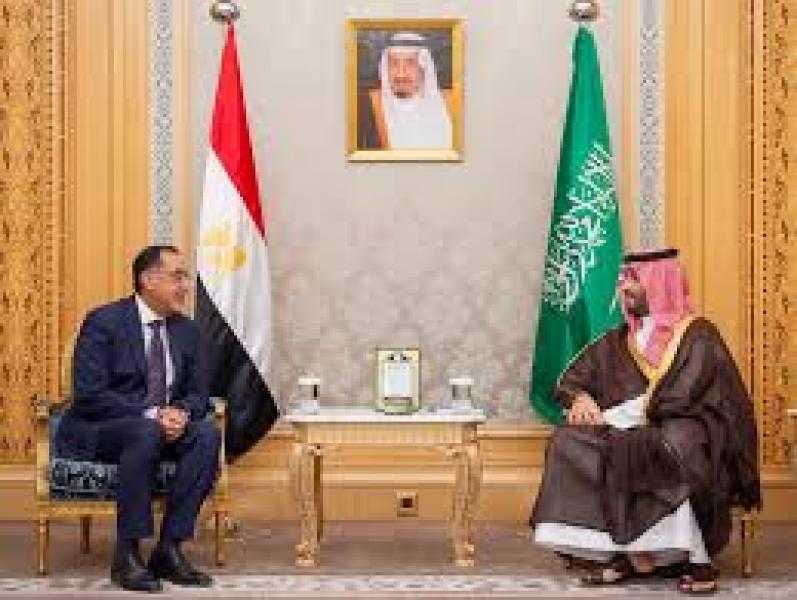 الأمير محمد بن سلمان ولى العهد السعودى يستقبل رئيس الوزراء مصطفى مدبولى