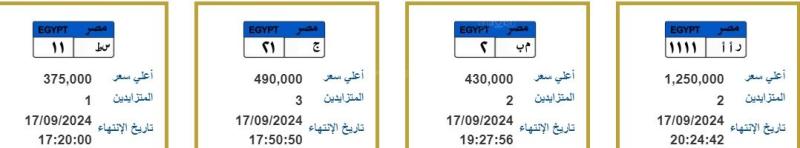 الأسعار تتجاوز مليون جنيه.. لوحات معدنية مميزة جديدة تدخل المنافسة