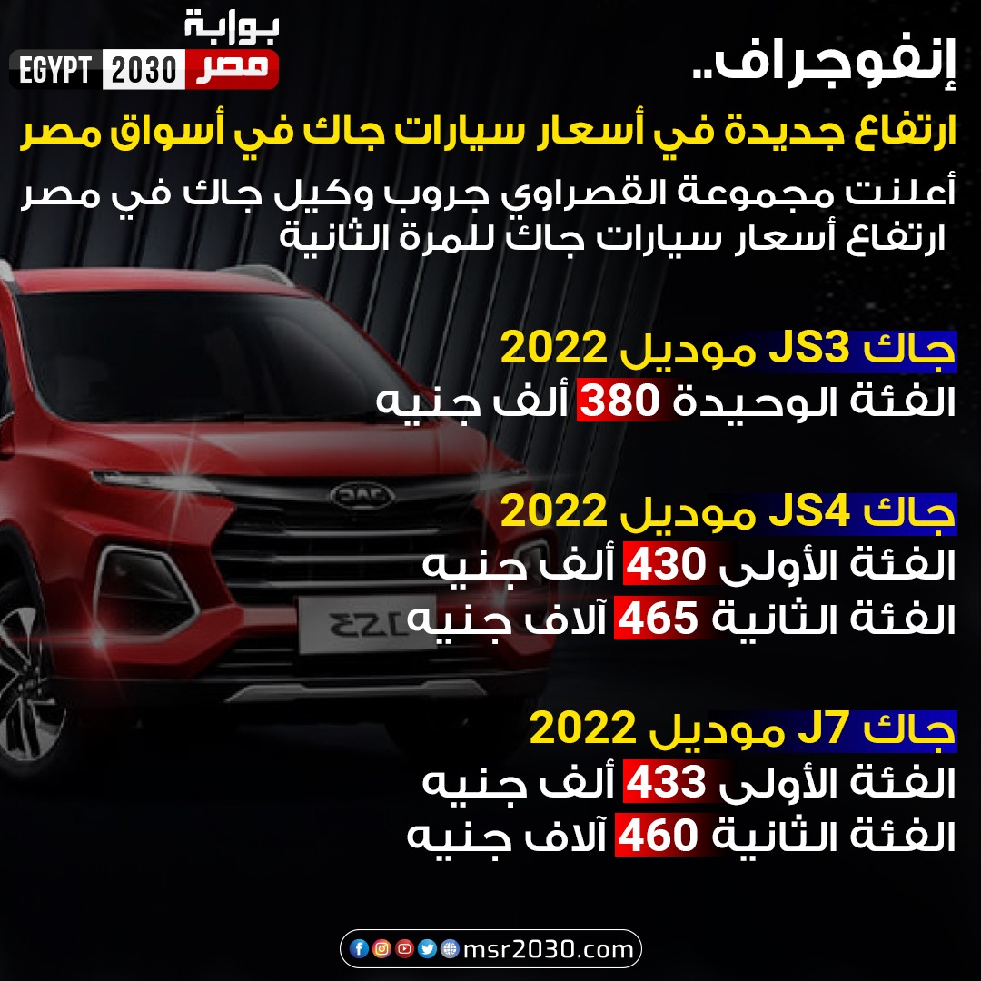 أسعار سيارات جاك في مصر